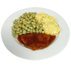 Hamlap (v) Vleesjus Tuinbonen Aardappelpuree(natrium/zoutarm)